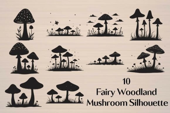 Download Fairy Woodland Mushroom Silhouette - Premium Resources