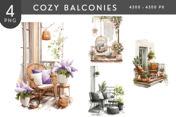 Download Cozy Balcony Lifestyle PNG Illustration - Balcony Collection