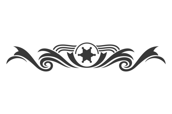 Download Decorative Header with Sheriff Star. Ret - Header Collection