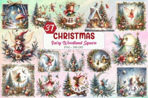 Download Christmas Fairy Woodland Square Clipart - Premium Resources