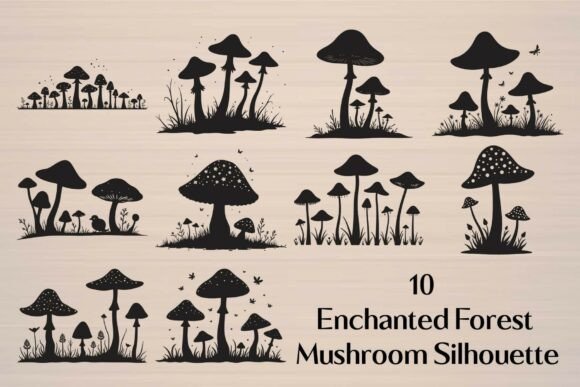 Download Fairy Woodland Mushroom Silhouette - Premium Resources