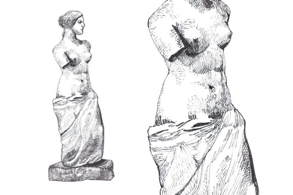 Download Venus - Ancient Woman Sculpture in Ink - Premium Resources